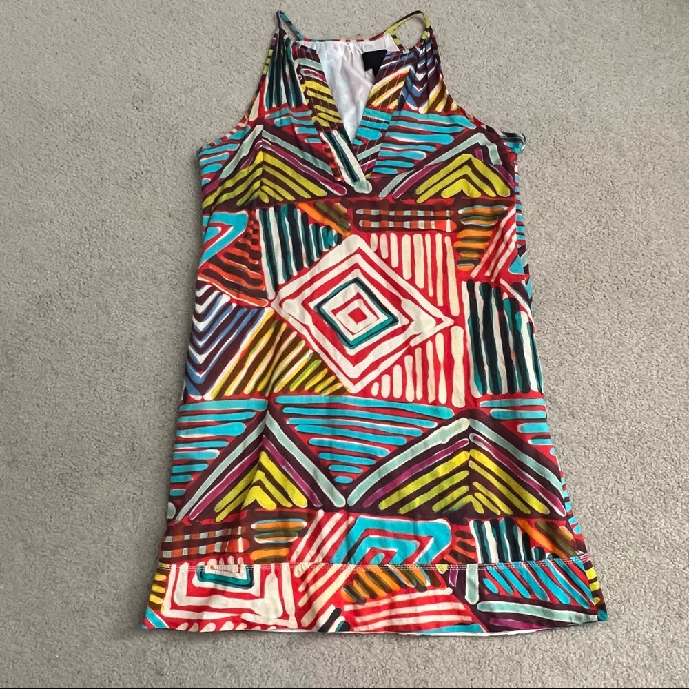 J. Crew Collection Geo Brushstroke Mini Sheath Dress Multicolor Cotton - Picture 3 of 10